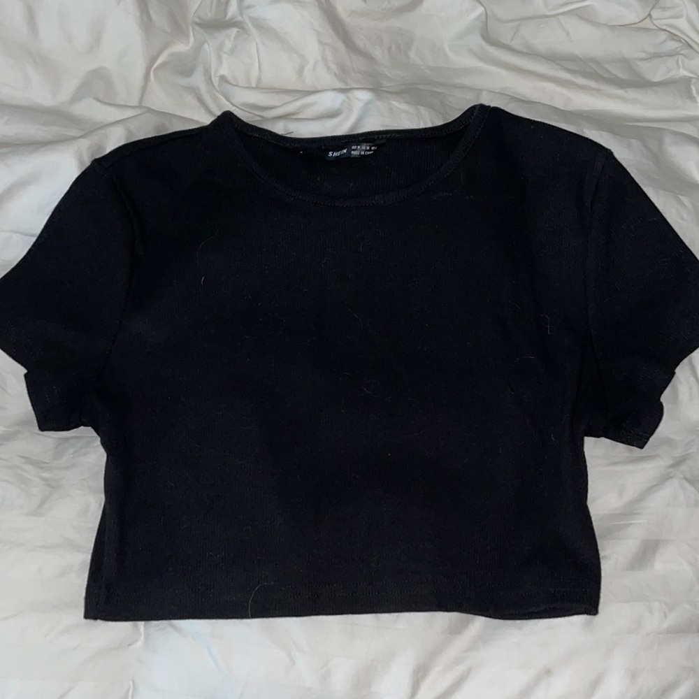 SHEIN cropped black top